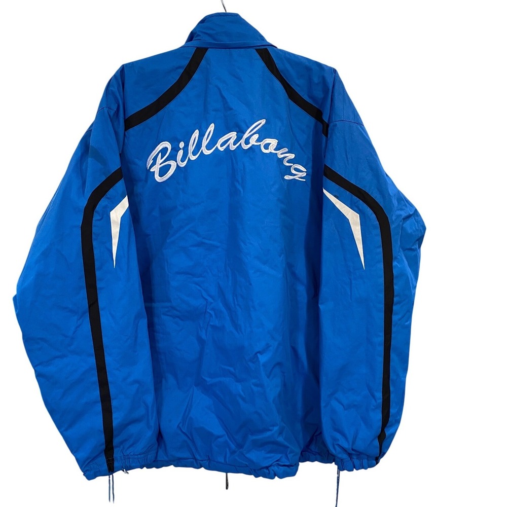 Billabong Reversible Heavy Winter Jacket Mens L Blue Retro Multi Color Block Zip